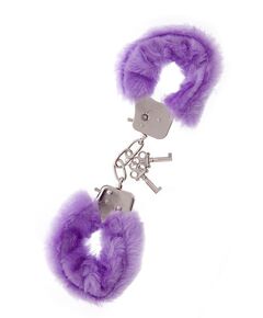 Фиолетовые меховые наручники METAL HANDCUFF WITH PLUSH LAVENDER, фото 
