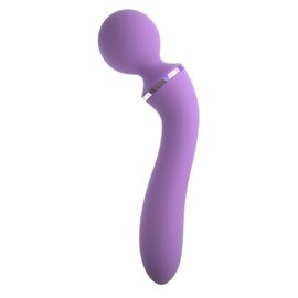 Фиолетовый двусторонний вибростимулятор Duo Wand Massage-Her - 19,6 см., фото 