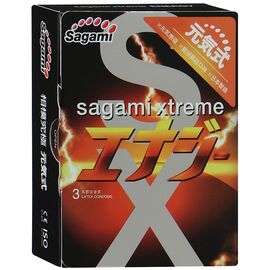 Презервативы Sagami Xtreme ENERGY с ароматом энергетика - 3 шт., фото 