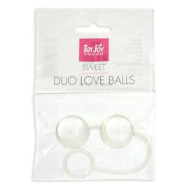 Стеклянные вагинальные шарики Duo Love Dalls на силиконовой сцепке, Цвет: прозрачный, фото 