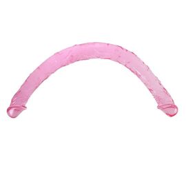 Двухголовый розовый фаллоимитатор - 44,5 см., Цвет: розовый, фото 