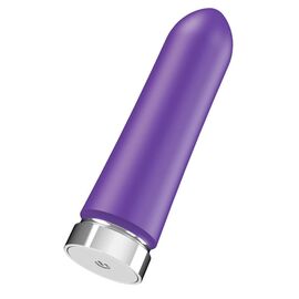 Фиолетовая перезаряжаемая вибропуля VeDO Bam - 9,7 см., фото 