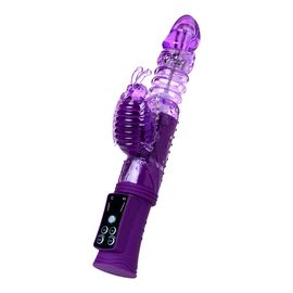 Фиолетовый вибратор-кролик на присоске - 23,5 см., фото 