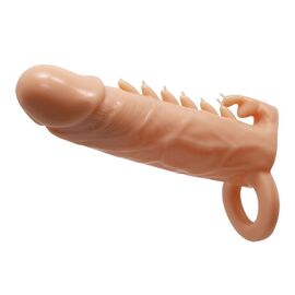 Телесная удлиняющая насадка Penis Sleeve Emmitt - 17 см., фото 