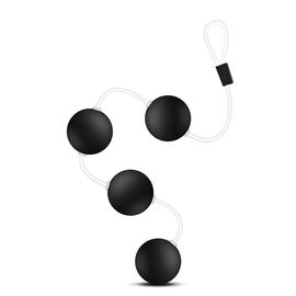 Черные анальные шарики Pleasure Balls - 38,1 см., фото 