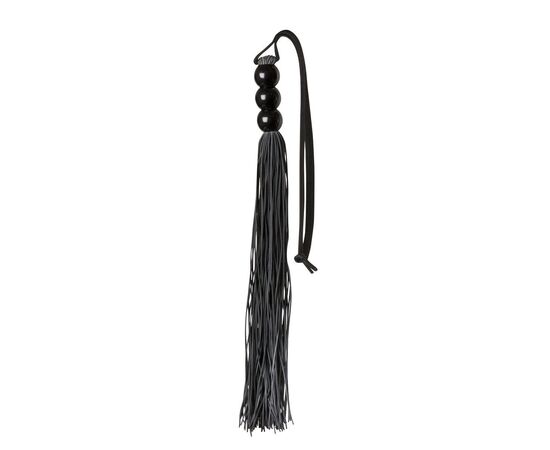 Чёрная резиновая мини-плеть Rubber Whip - 43 см., фото 
