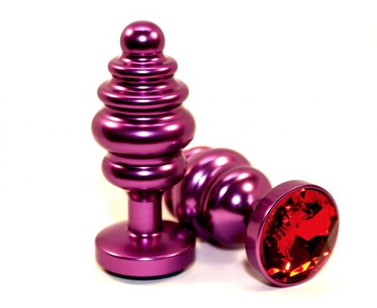 Фиолетовая фигурная пробка с красным кристаллом - 7,3 см., фото 