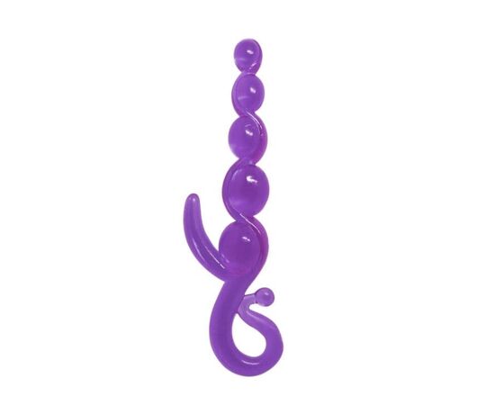 Фиолетовый анальный стимулятор-цепочка - 22 см., фото 