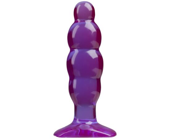 Фиолетовая рельефная анальная пробка SpectraGels Purple Anal Stuffer - 14 см., фото 
