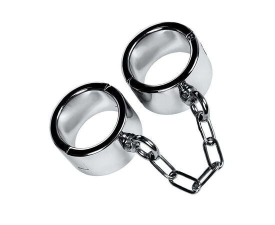Серебристые широкие наручники Metal, фото 