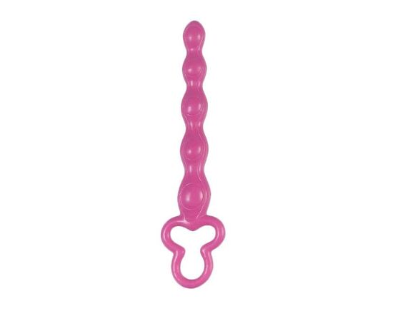 Розовая анальная цепочка Clover Anal Rod - 18 см., фото 