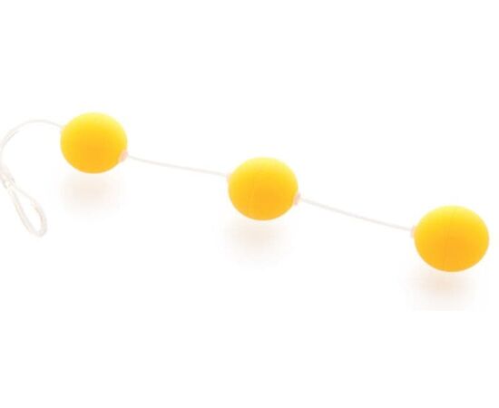 Анальная цепочка из 3 желтых шариков, фото 