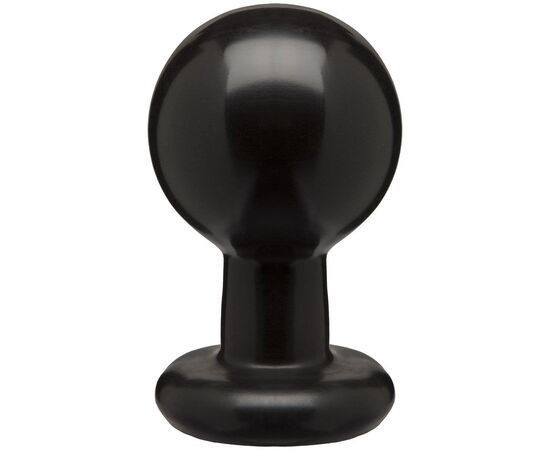 Круглая черная анальная пробка Classic Round Butt Plugs Large - 12,1 см., фото 