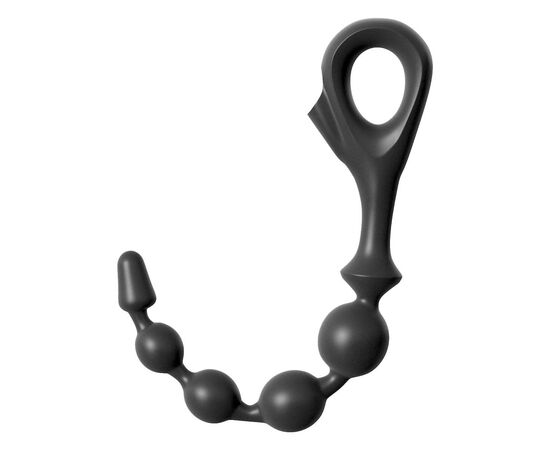 Черная анальная цепочка EZ-Grip Beads - 29,2 см., фото 