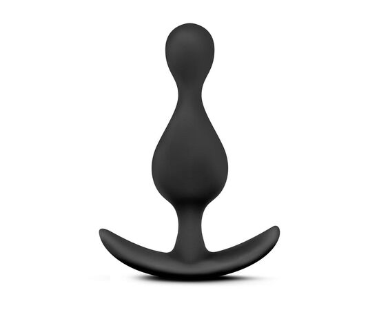 Чёрная фигурная анальная пробка Luxe Explore - 11,4 см., фото 