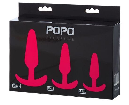 Набор из 3 розовых анальных втулок POPO Pleasure, фото 