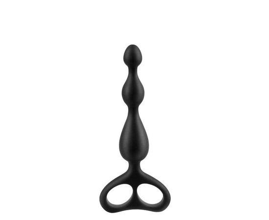 Чёрная анальная цепочка Sex Expert - 12,5 см., фото 