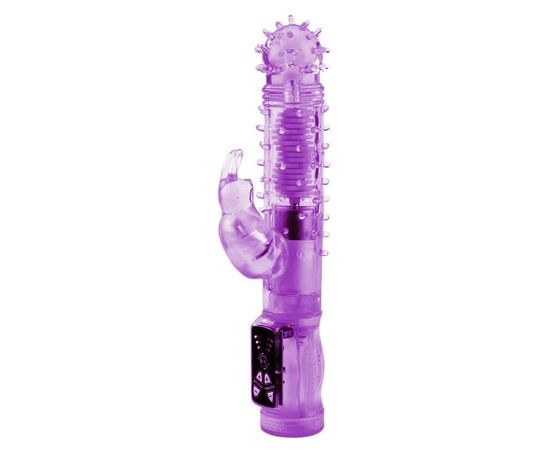Фиолетовый хай-тек вибратор Happy Bunny - 22,5 см., фото 
