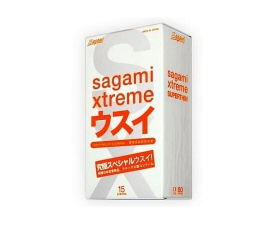 Ультратонкие презервативы Sagami Xtreme SUPERTHIN - 15 шт., фото 