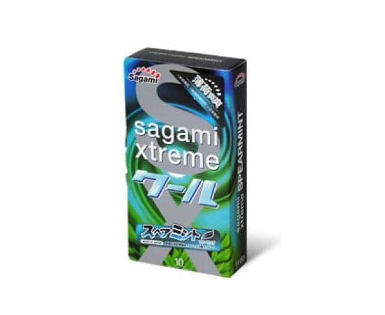 Презервативы Sagami Xtreme Mint с ароматом мяты - 10 шт., фото 