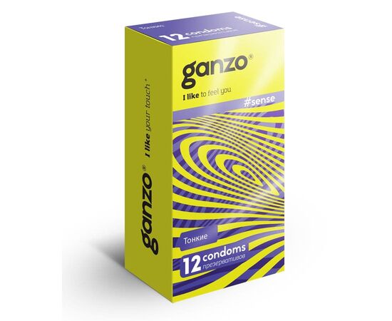 Тонкие презервативы для большей чувствительности Ganzo Sence - 12 шт., фото 