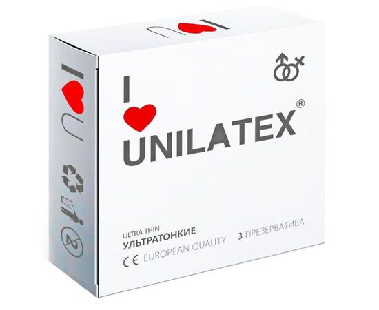 Ультратонкие презервативы Unilatex Ultra Thin - 3 шт., Объем: 3 шт., Цвет: телесный, фото 