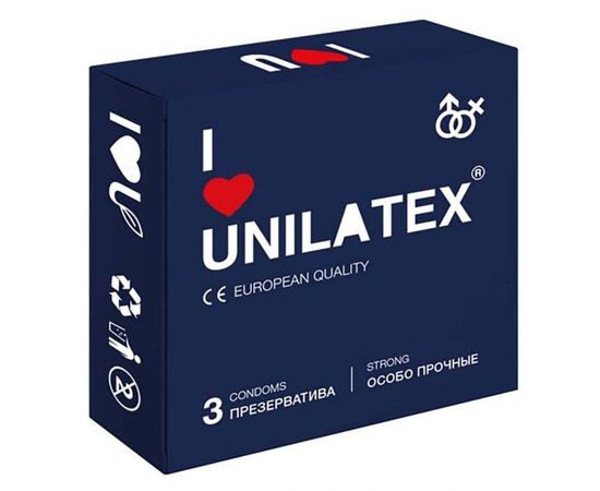 Ультрапрочные презервативы Unilatex Extra Strong - 3 шт., фото 