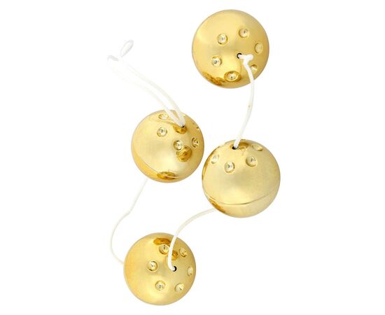 Четыре золотистых вагинальных шарика, Цвет: золотистый, фото 