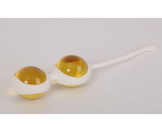 Желтые вагинальные шарики в силиконовой оболочке, Цвет: желтый, фото 