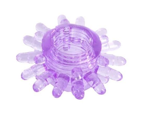 Фиолетовое гелевое эрекционное кольцо с шипиками, фото 
