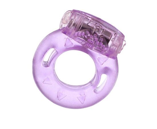 Фиолетовое эрекционное кольцо с виброэлементом в верхней части, фото 