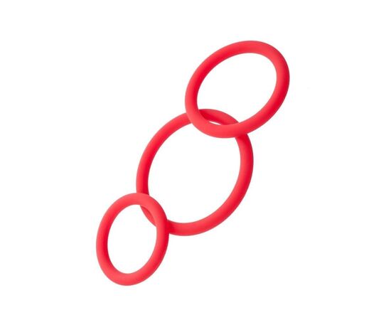 Набор из 3 красных эрекционных колец различного диаметра, фото 