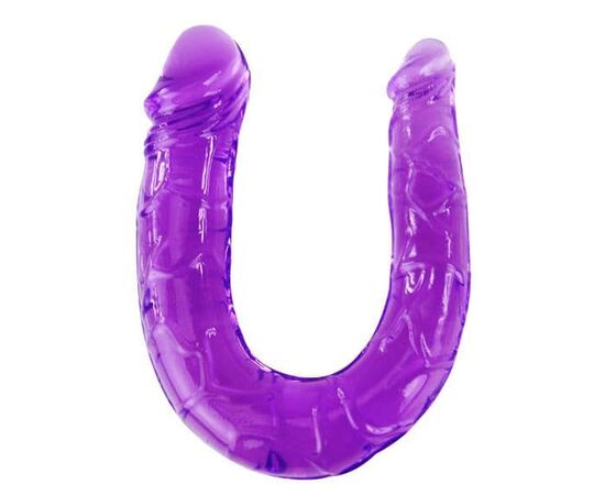 Двухголовый  фиолетовый фаллоимитатор - 29,8 см., Цвет: фиолетовый, фото 