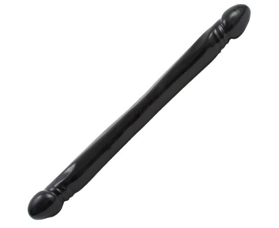 Чёрный двусторонний фаллоимитатор Double Header Smooth - 44,5 см., Цвет: черный, фото 