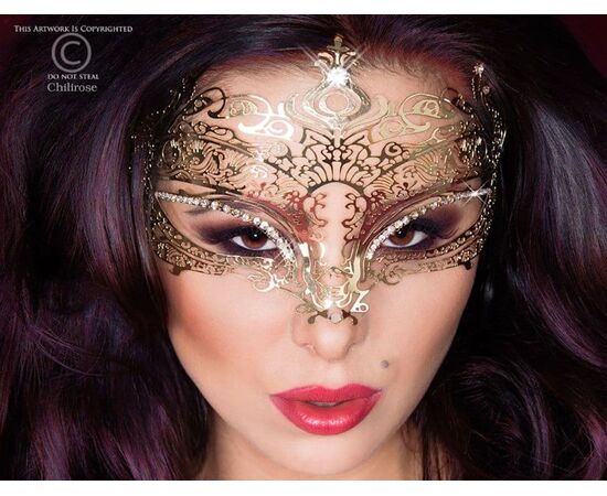 Фигурная золотистая маска Mysterious Mask, Цвет: золотистый, фото 