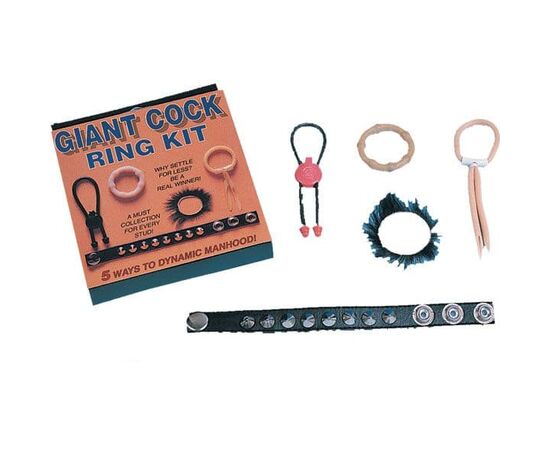 Набор из 5 эрекционных колец и лассо Giant Cock Ring Kit, фото 
