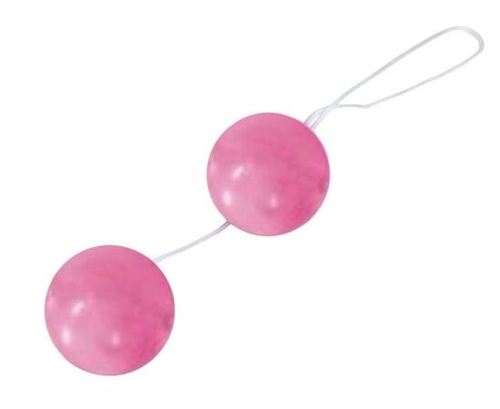 Розовые глянцевые вагинальные шарики, Цвет: розовый, фото 