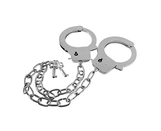 Наручники на длинной цепочке с ключами Metal Handcuffs Long Chain, фото 