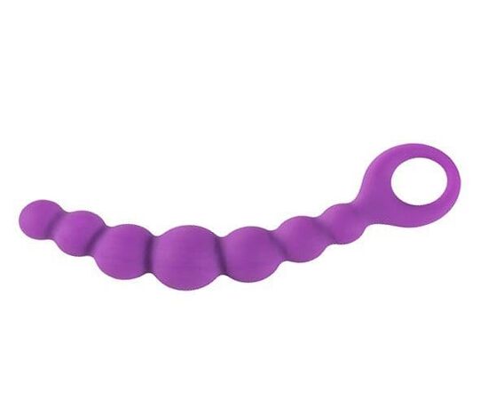 Фиолетовая анальная цепочка Bubble-Chain - 15 см., фото 