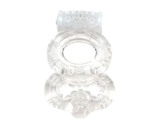 Прозрачное эрекционное кольцо с вибрацией Climax Gems Crystal Ring, фото 