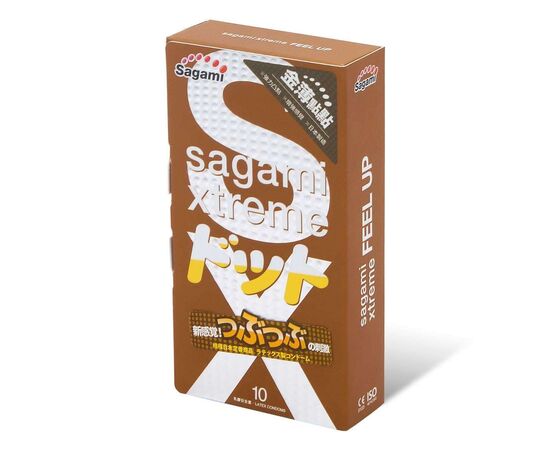 Презервативы Sagami Xtreme Feel Up с точечной текстурой и линиями прилегания - 10 шт., фото 