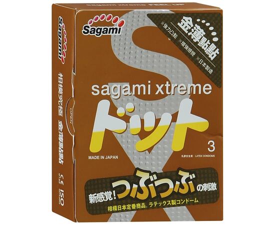 Презервативы Sagami Xtreme Feel Up с точечной текстурой и линиями прилегания - 3 шт., фото 