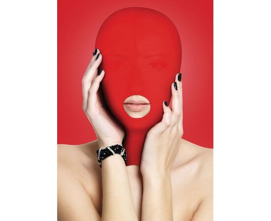 Красная маска на голову с прорезью для рта Submission Mask, фото 