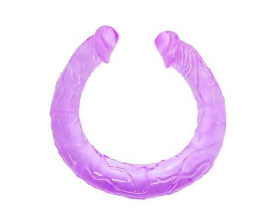 Двухголовый фиолетовый фаллоимитатор - 44,5 см., фото 