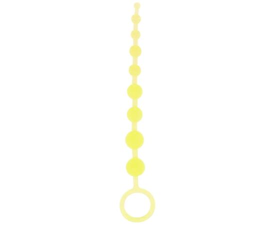 Желтая анальная цепочка-елочка Pleasure Beads - 30 см., фото 