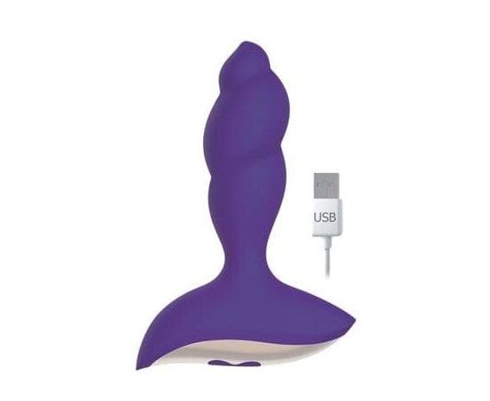 Фиолетовый спиралевидный вибромассажер - 8,5 см., фото 