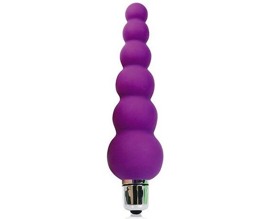 Фиолетовый анальный вибромассажер-елочка - 12 см., фото 