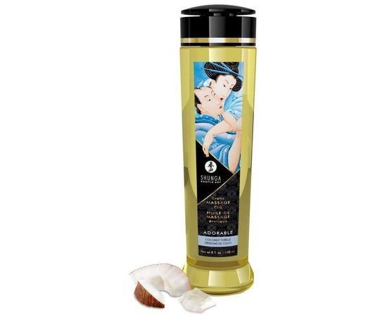 Массажное масло для тела Adorable с ароматом кокоса - 240 мл., фото 