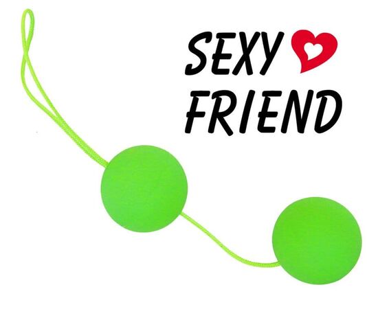Зеленые вагинальные шарики  BALLS на шнурке, фото 