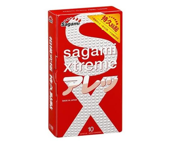 Утолщенные презервативы Sagami Xtreme Feel Long с точками - 10 шт., фото 